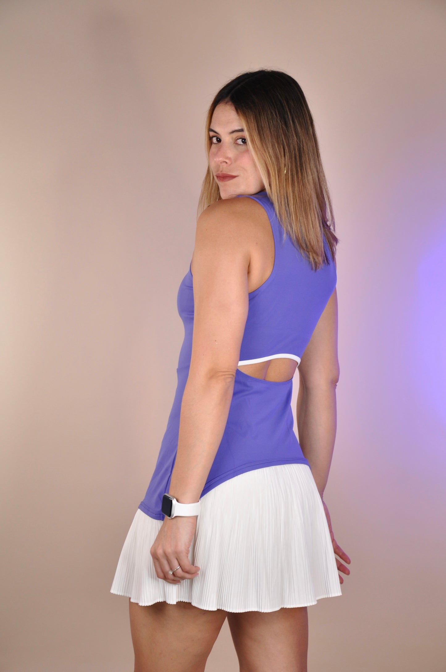 Vestido bicolor plisado