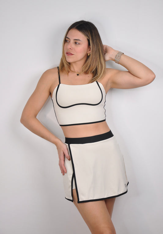 Conjunto de borde y falda lisa