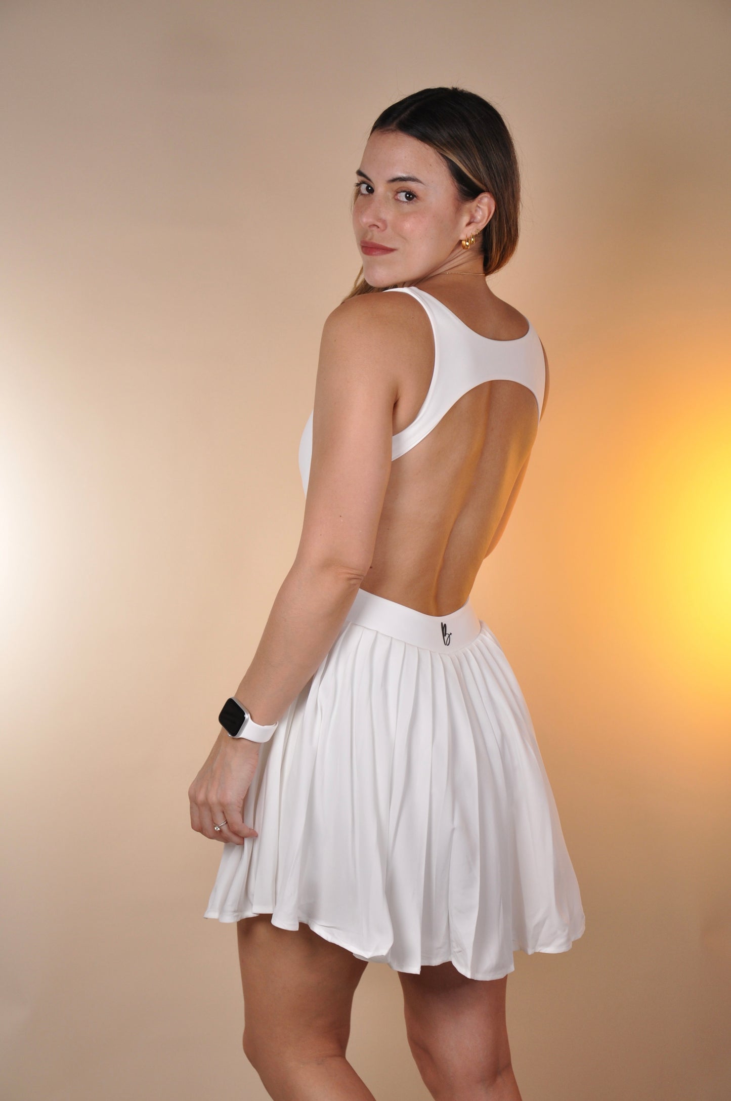 Vestido backless plisado