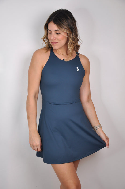 Vestido halter criss cross