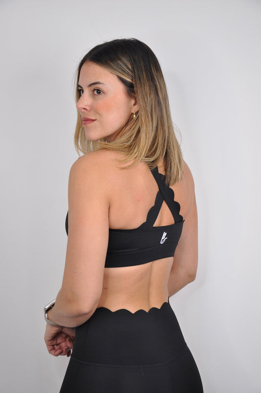 Sport bra scalloped cruzado