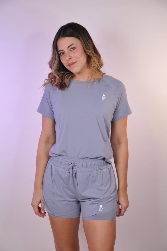 Conjunto top manga corta y shorts tulip