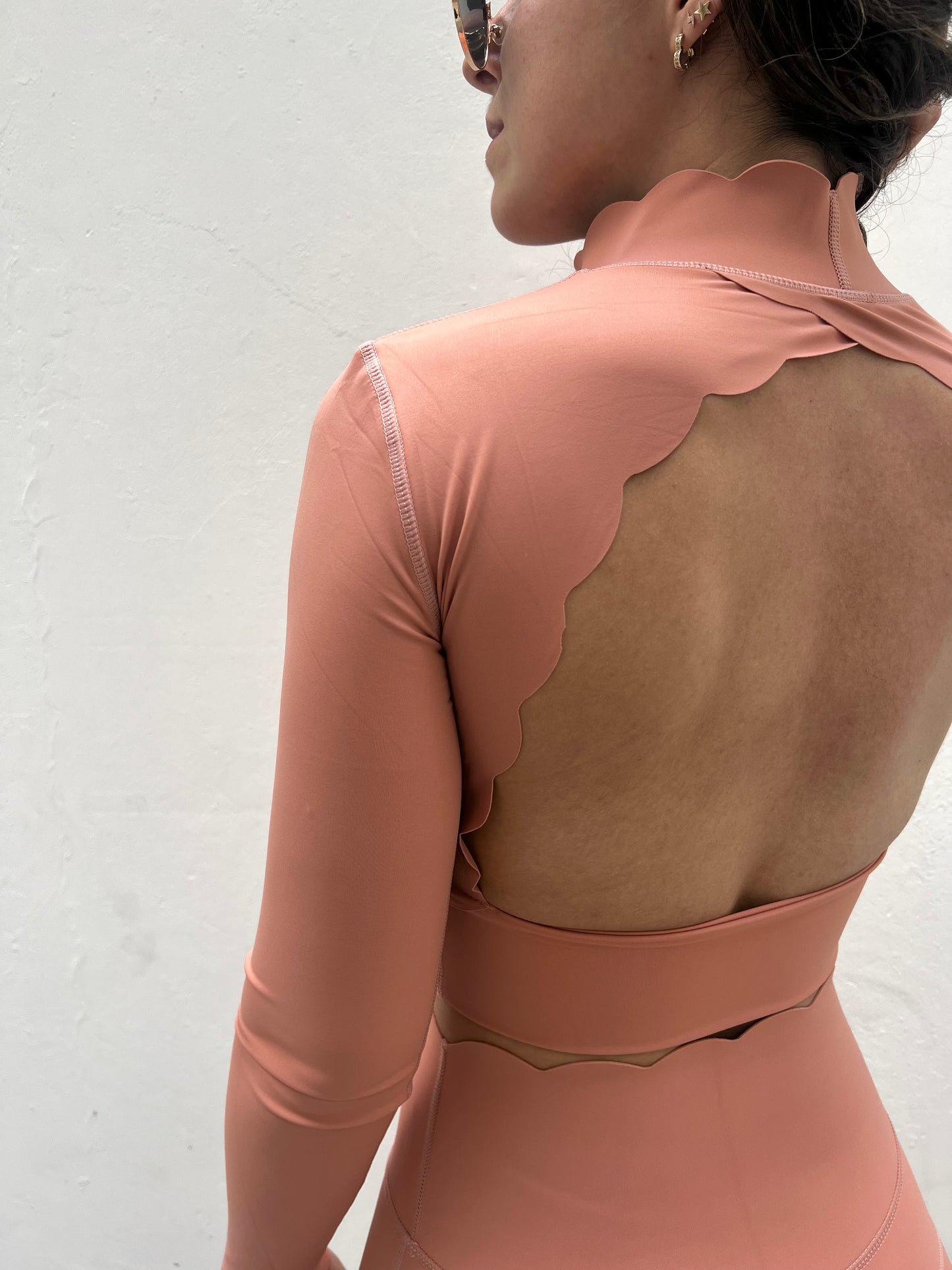 Conjunto manga larga scalloped