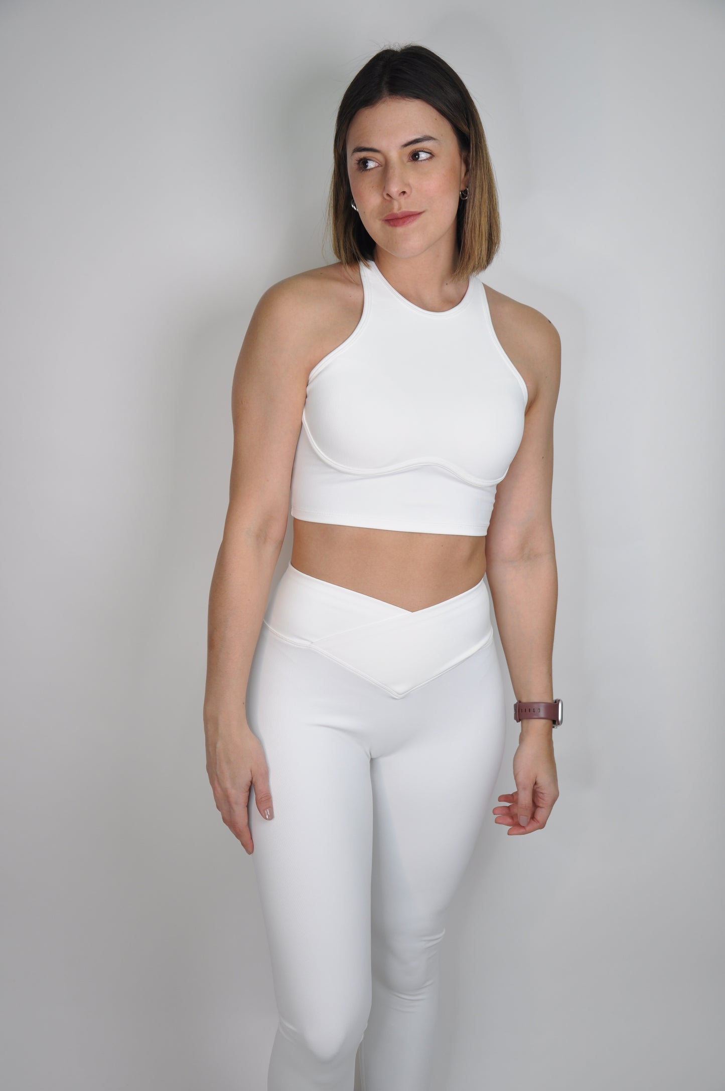 Conjunto top halter y flared pants tex