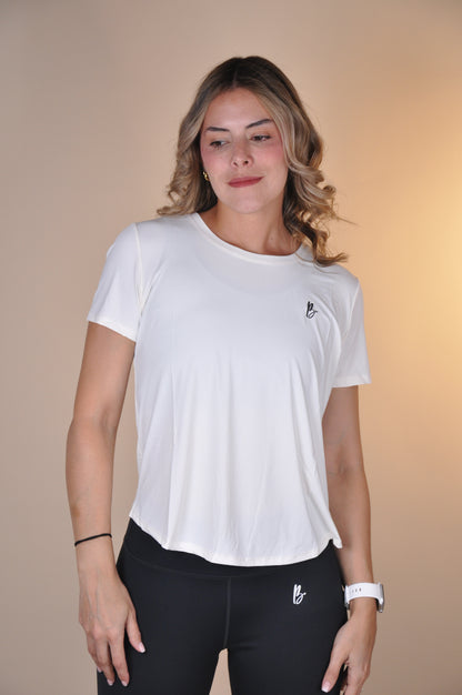 Top manga corta liso