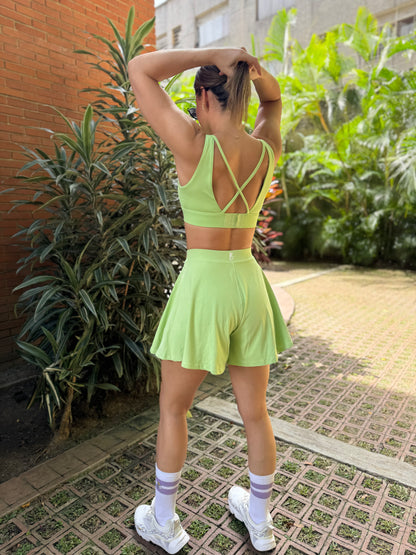 Conjunto top backless y skort