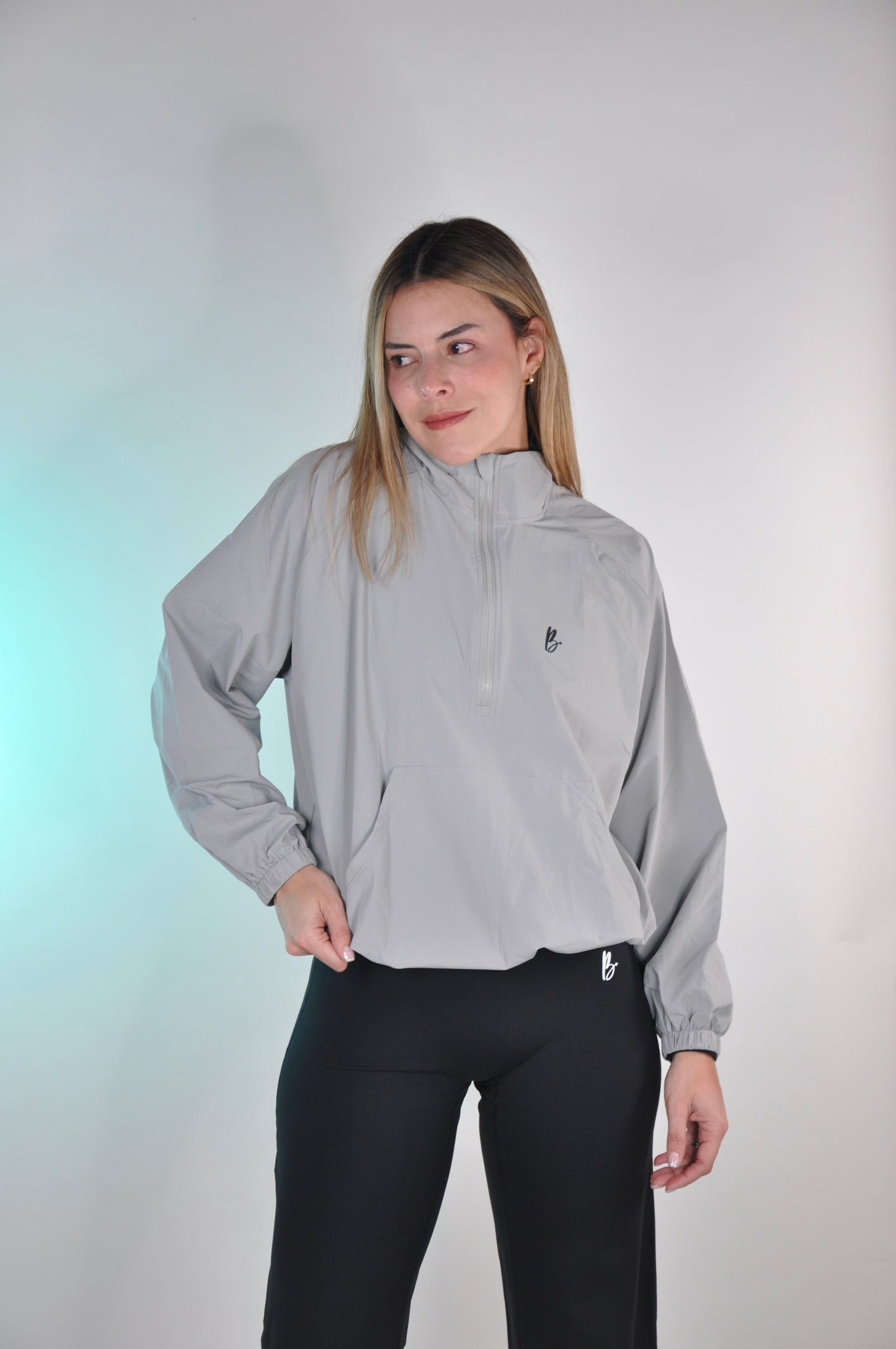 Chaqueta half zipper oversized