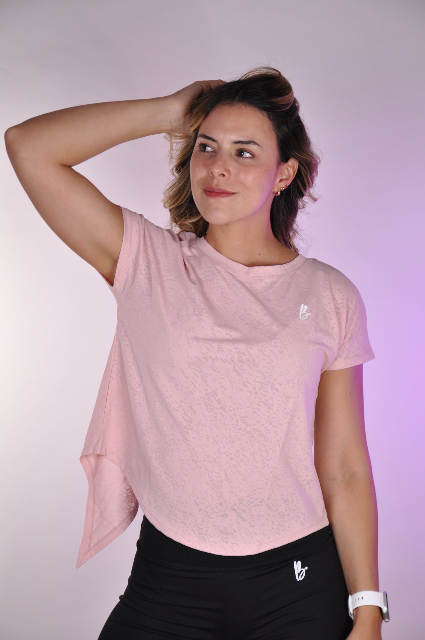 Top manga corta open back