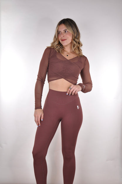 Conjunto de 3 piezas mesh y leggings