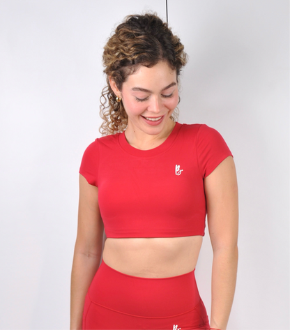Top manga corta backless