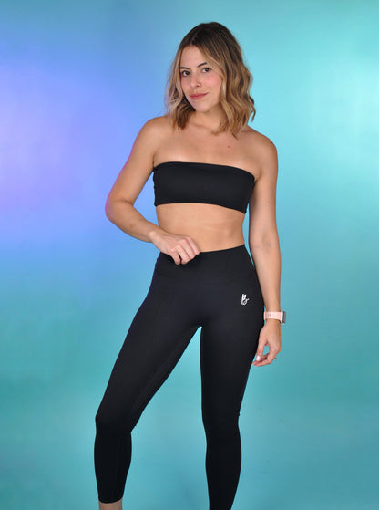 Conjunto strapless y leggings
