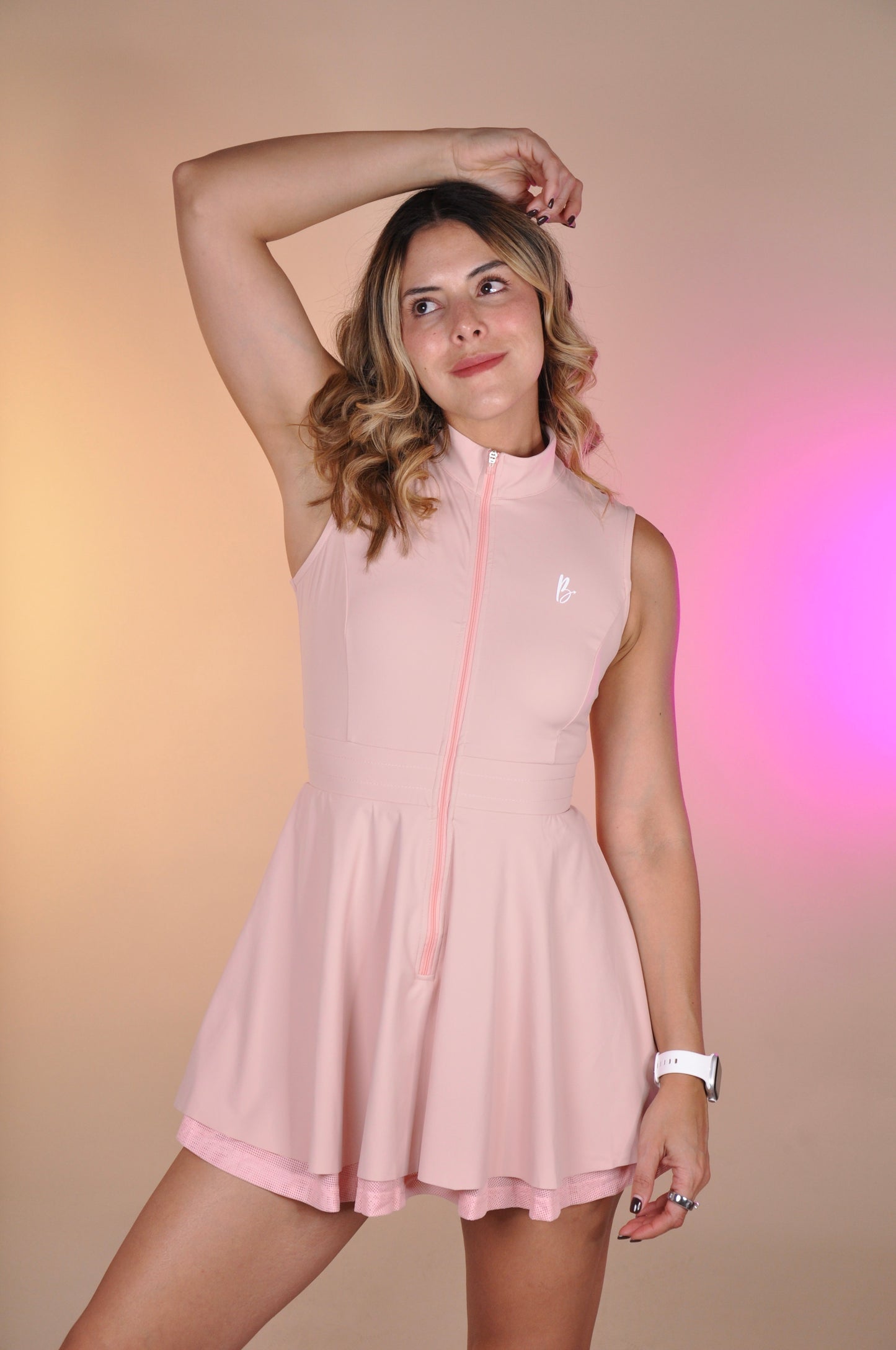 Vestido halter mesh