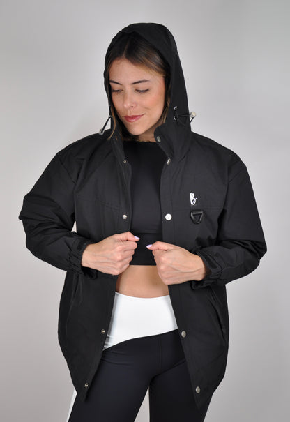 Chaqueta unicolor de botones oversized