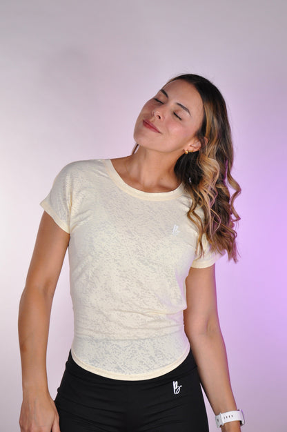 Top manga corta open back