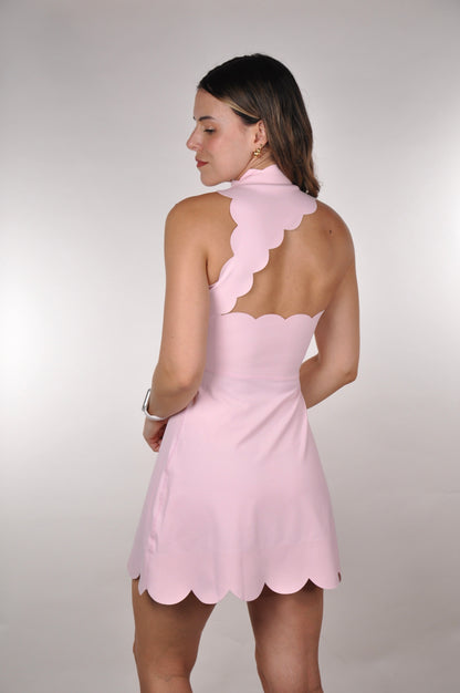 Vestido halter scalloped