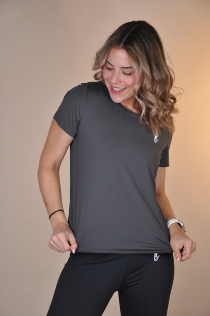 Top manga corta liso