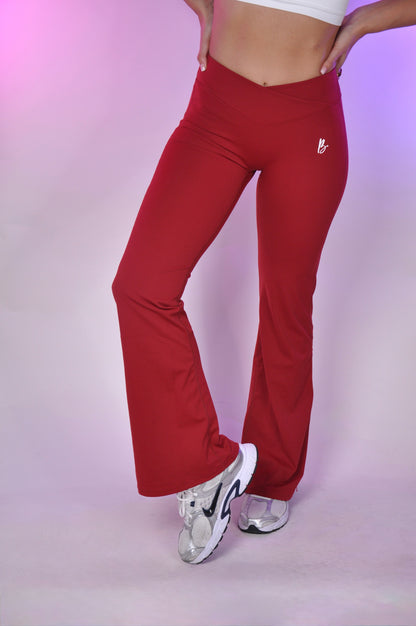 Flared pants V cut y ruched invisible