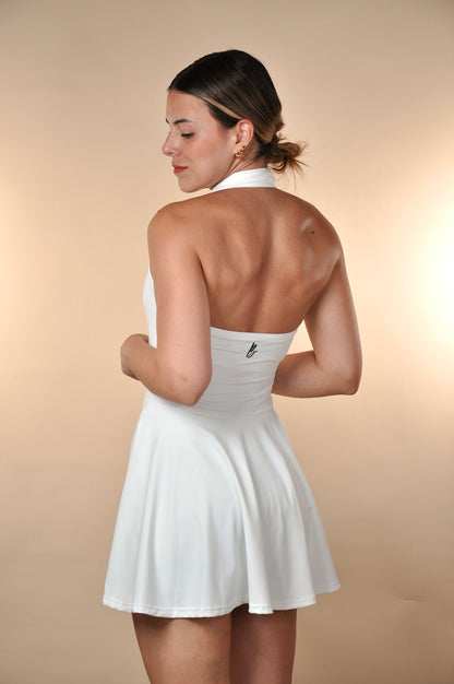 Vestido de cuello unicolor