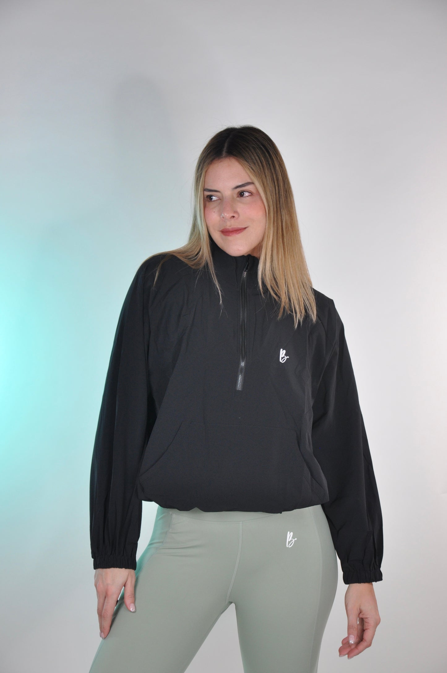 Chaqueta half zipper oversized