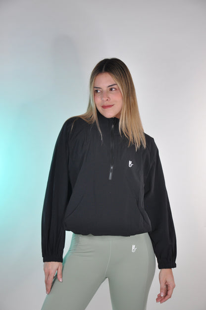 Chaqueta half zipper oversized