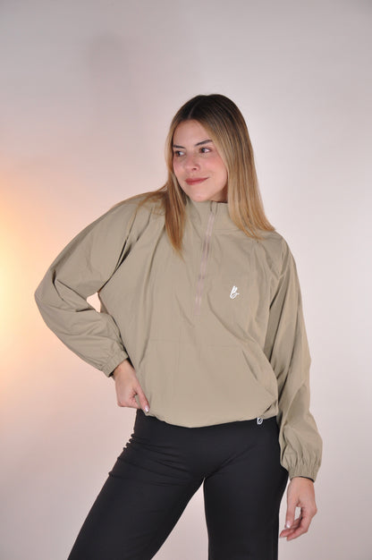 Chaqueta half zipper oversized