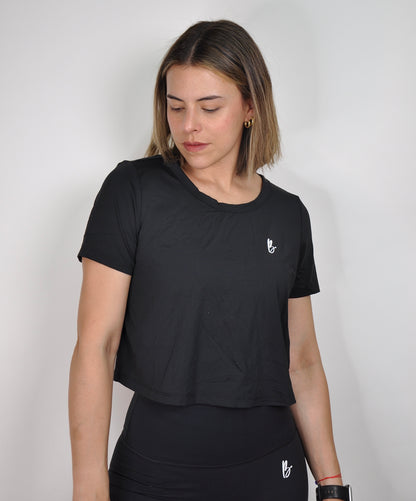 Top manga corta backless