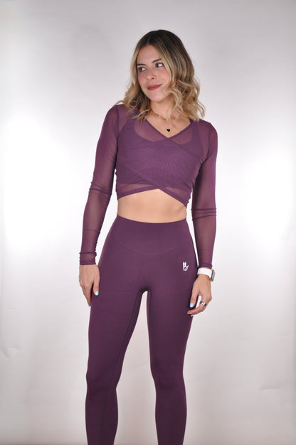 Conjunto de 3 piezas mesh y leggings