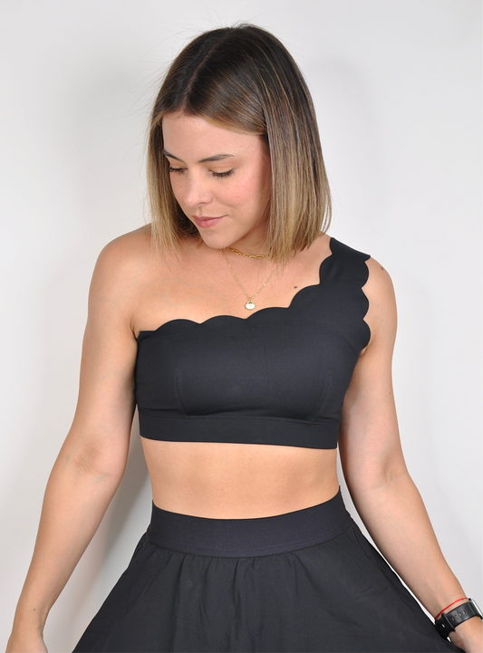 Sport bra de lado scalloped