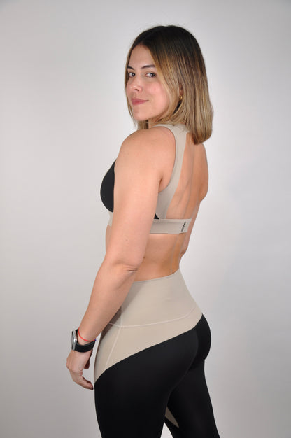Conjunto bicolor backless leggings