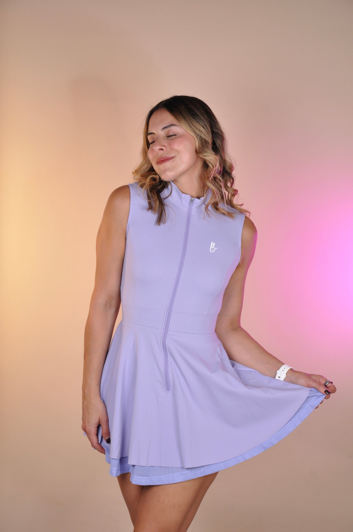 Vestido halter mesh