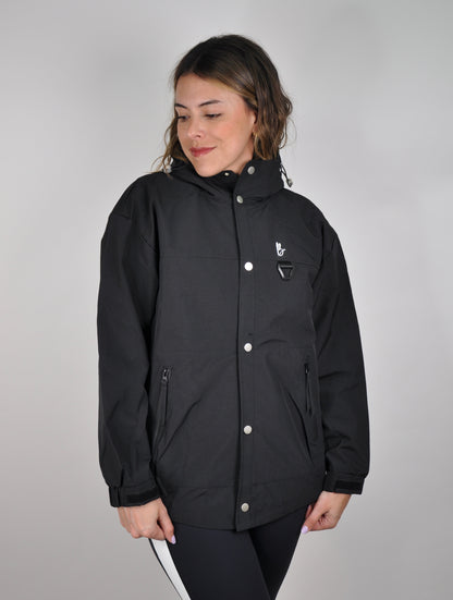 Chaqueta unicolor de botones oversized
