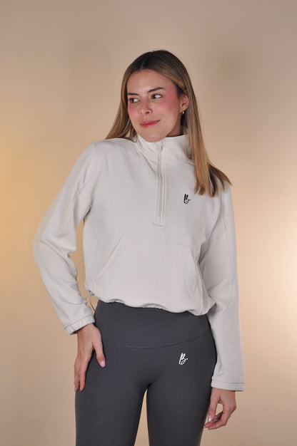 Chaqueta half zipper suave