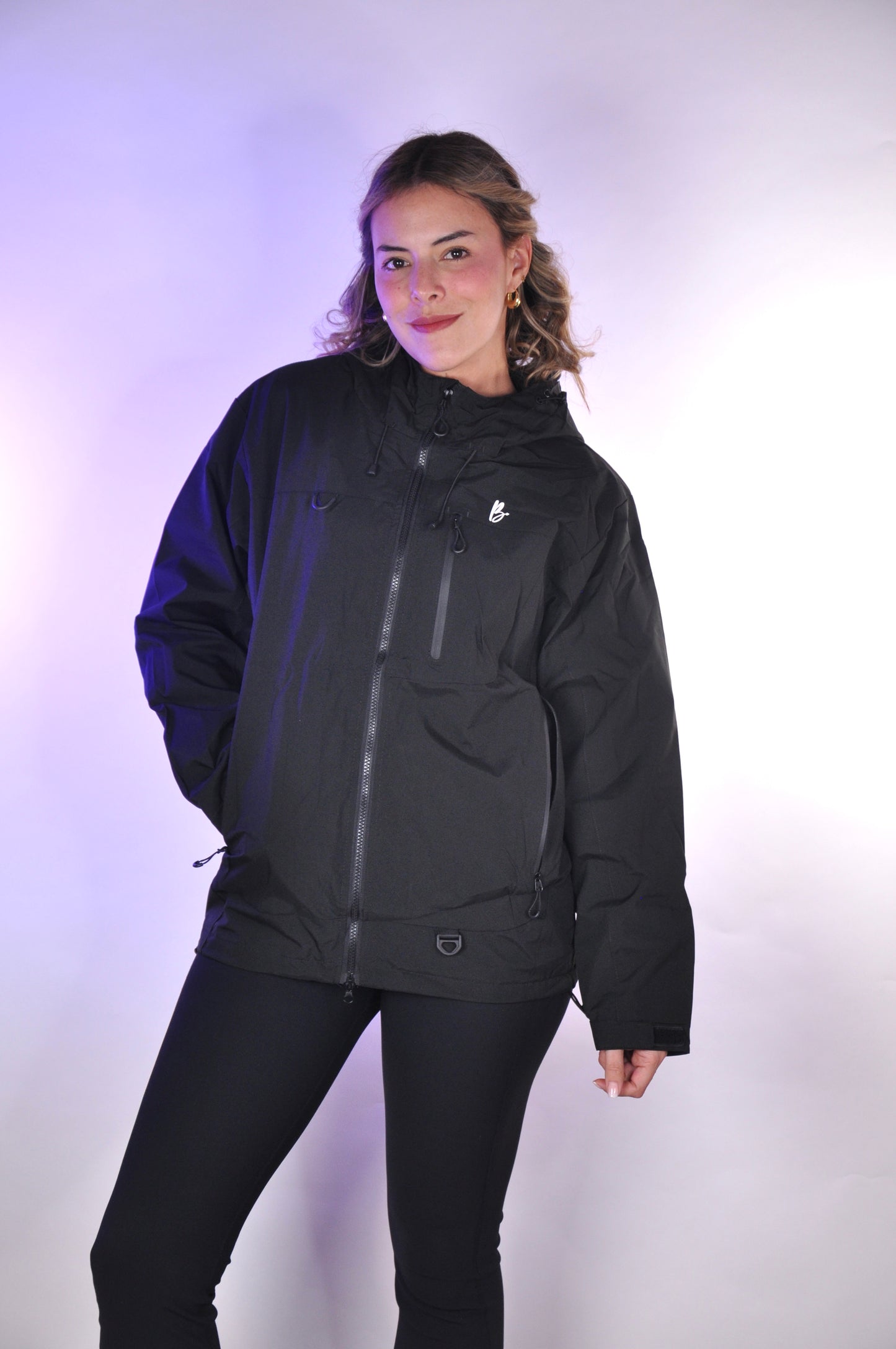 Chaqueta unicolor con cierre