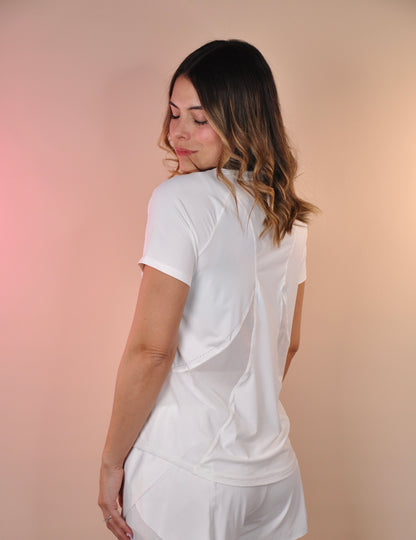 Top manga corta con mesh