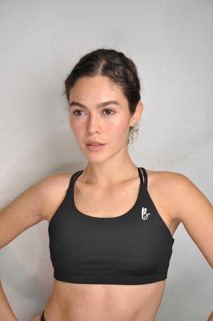 Sport bra tiritas cruzadas