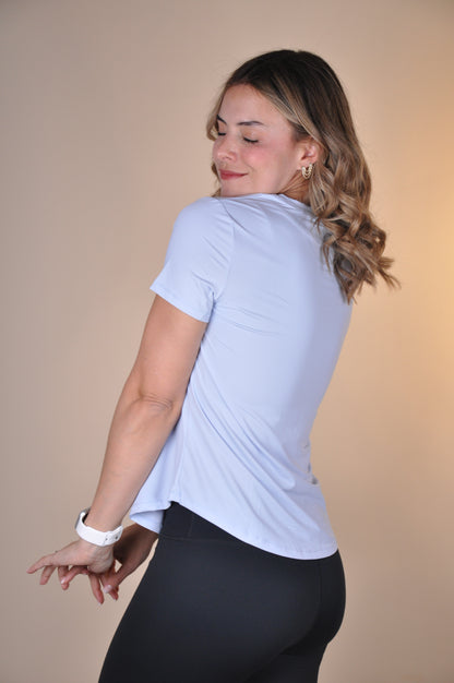 Top manga corta liso