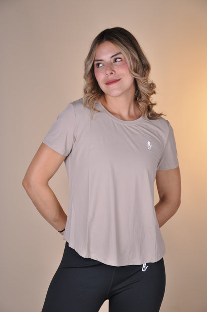 Top manga corta liso