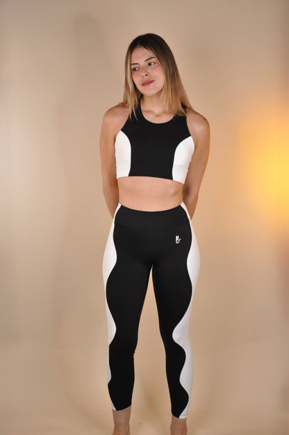 Conjunto ondas bicolor halter y leggings