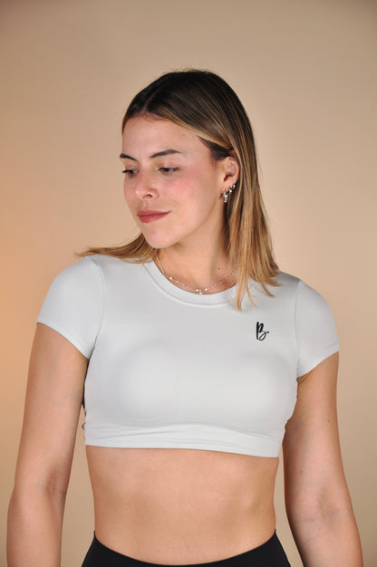Top manga corta backless