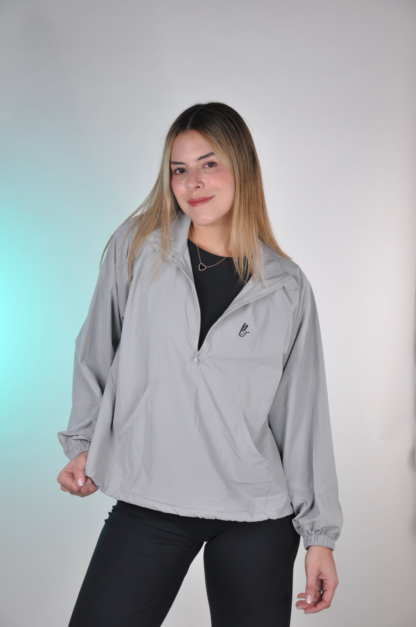 Chaqueta half zipper oversized
