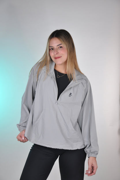 Chaqueta half zipper oversized