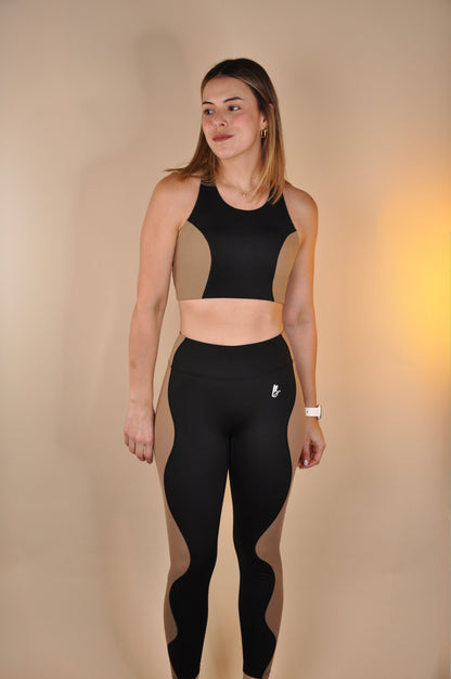 Conjunto ondas bicolor halter y leggings