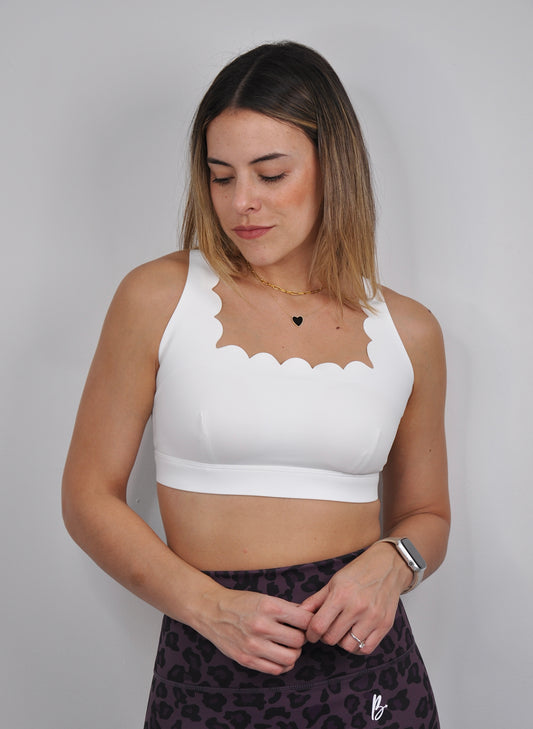 Sport bra scalloped cruzado