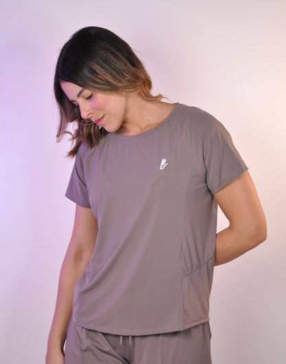 Top manga corta con mesh