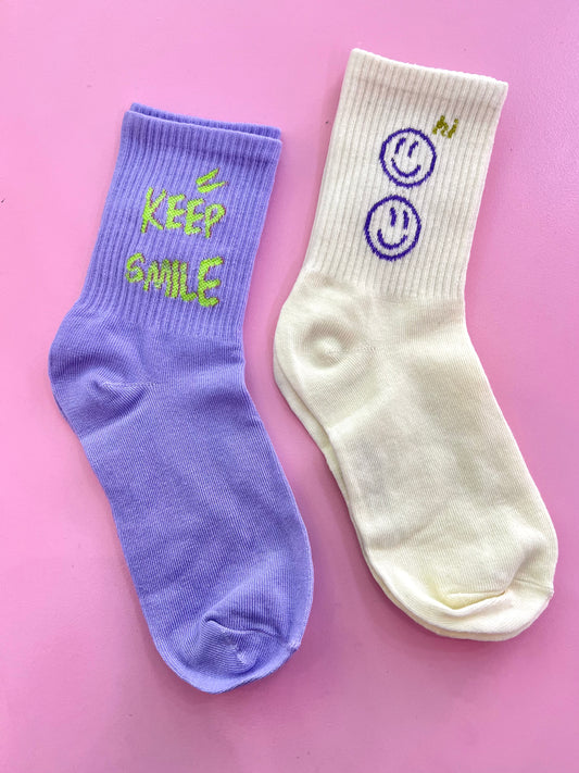 Crew socks (KEEP SMILE)