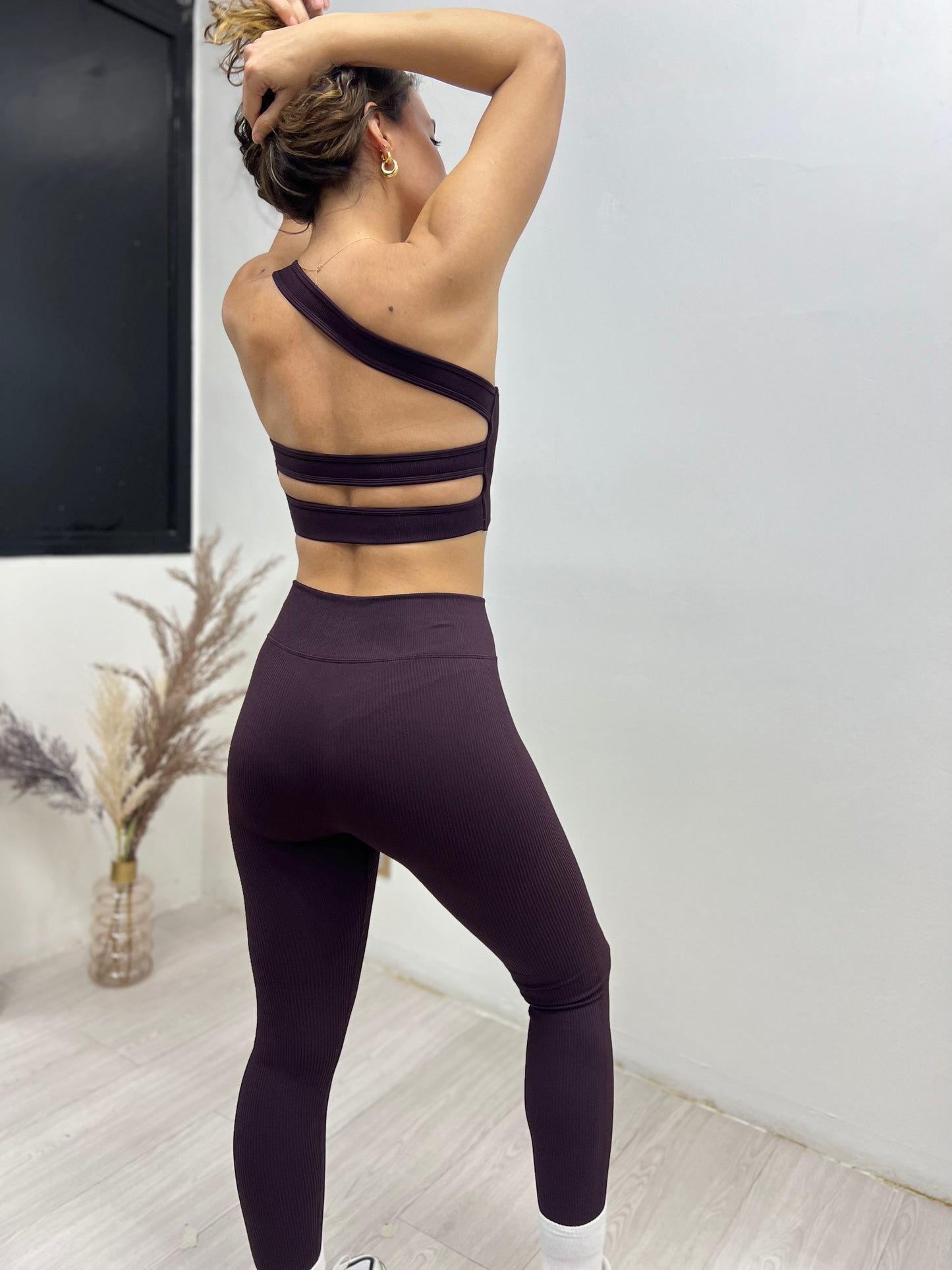 Conjunto de lado backless leggings