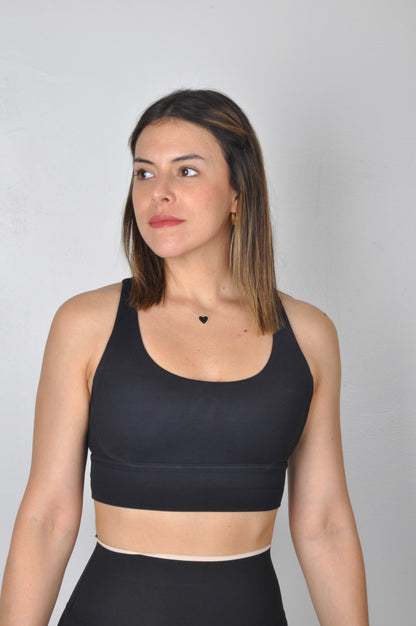 Sport bra espalda cruzada